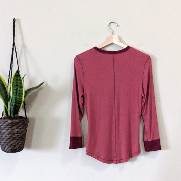 NWT Free People Ribbed Long Sleeve Henley Tee - Picture 7 of 7